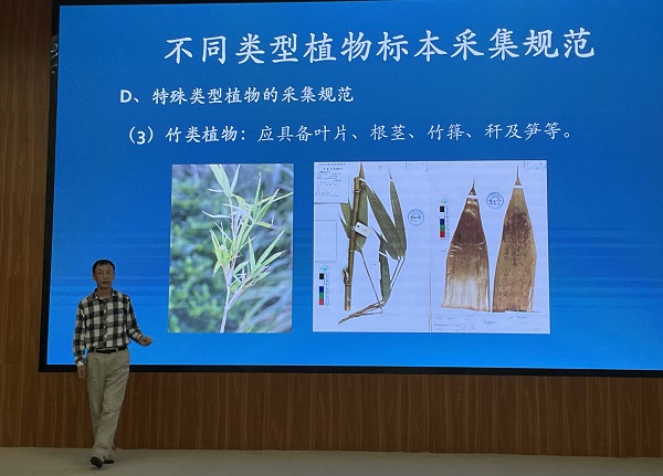 3.黄向旭高工讲授植物标本的采集与压制